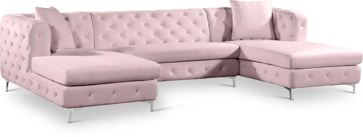 Gail - 3 Piece Sectional - Pink