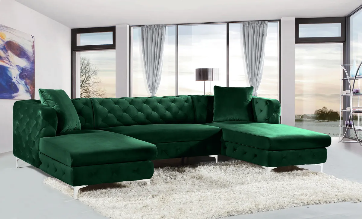 Gail - 3 Piece Sectional - Green - View 2