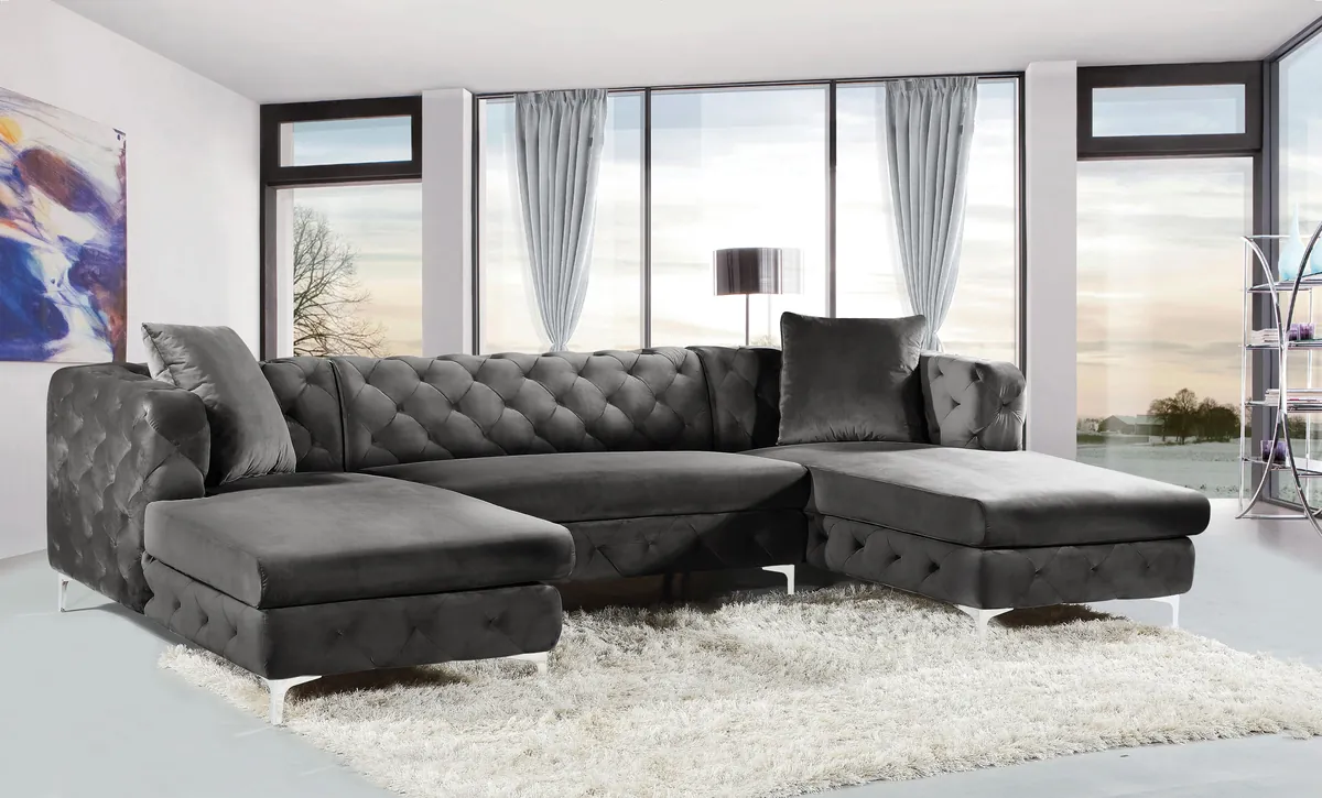Gail - 3 Piece Sectional - Gray - View 2