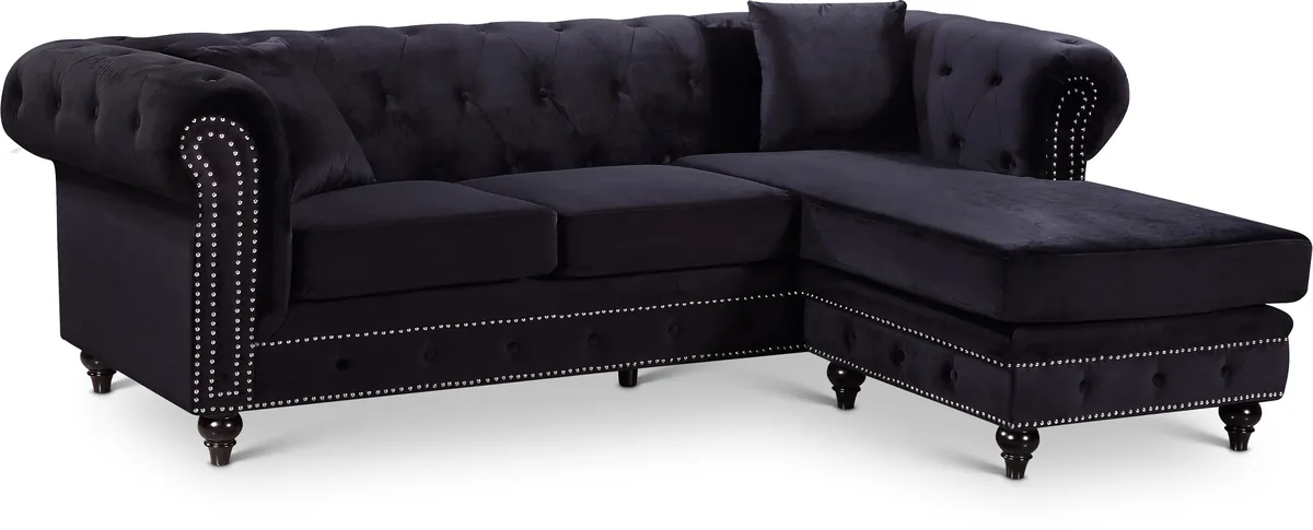 Sabrina - 2 Piece Reversible Sectional - Black