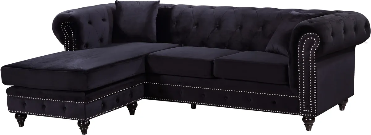 Sabrina - 2 Piece Reversible Sectional - Black - View 2