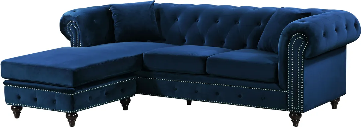 Sabrina - 2 Piece Reversible Sectional - Navy - View 2