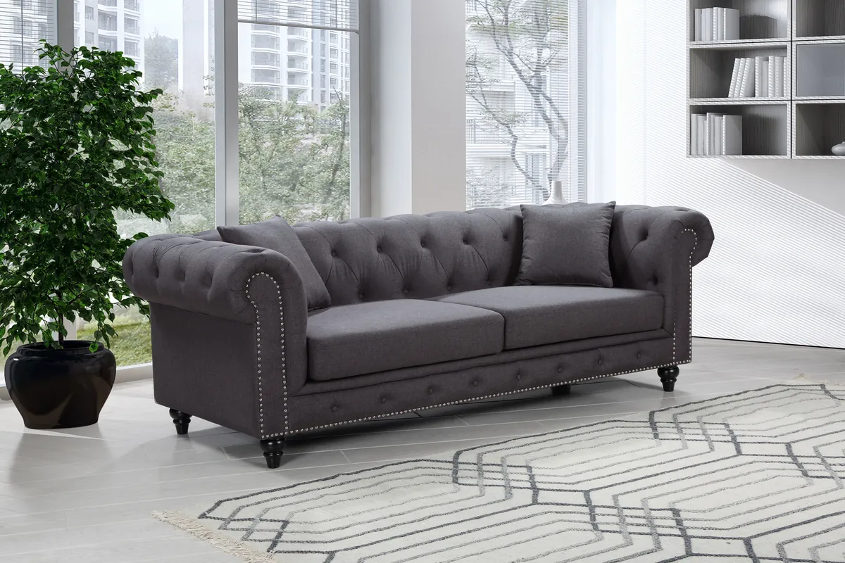 Chesterfield - Sofa - Gray - View 2