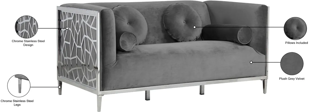 Opal - Loveseat - Gray