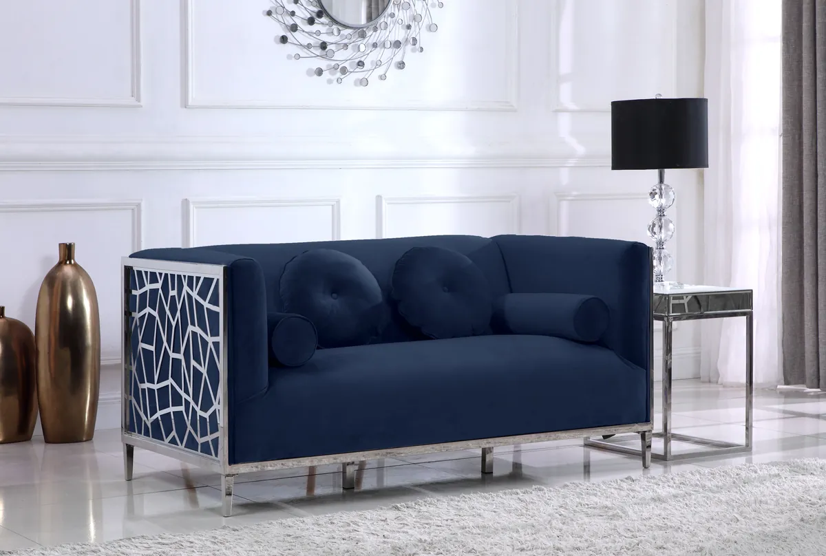 Opal - Loveseat - Navy - View 2