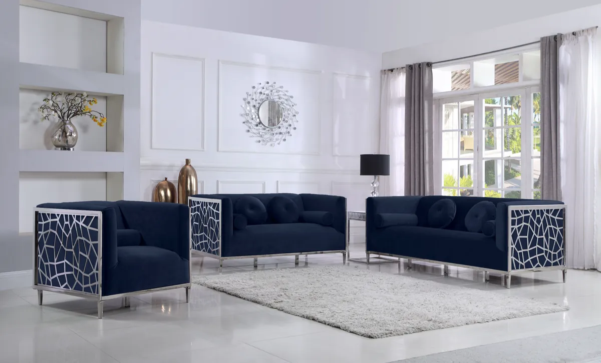 Opal - Loveseat - Navy