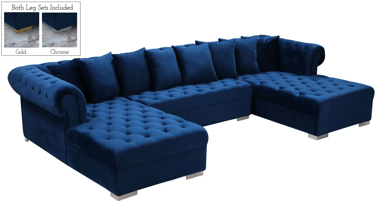 Presley - 3 Piece Sectional - Navy - View 2