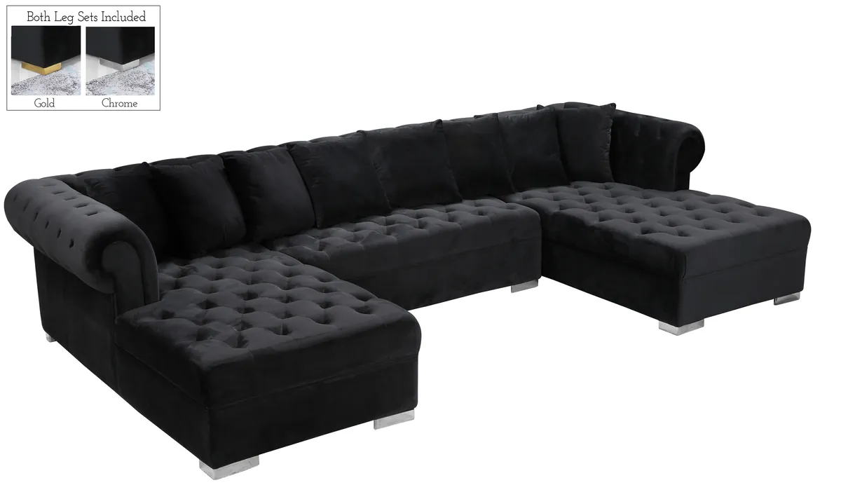 Presley - 3 Piece Sectional - Black - View 2