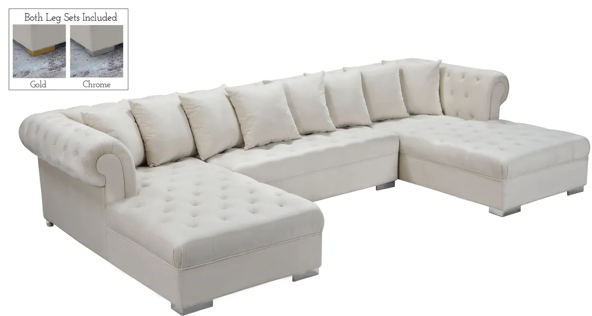 Presley - 3 Piece Sectional - Cream - View 2