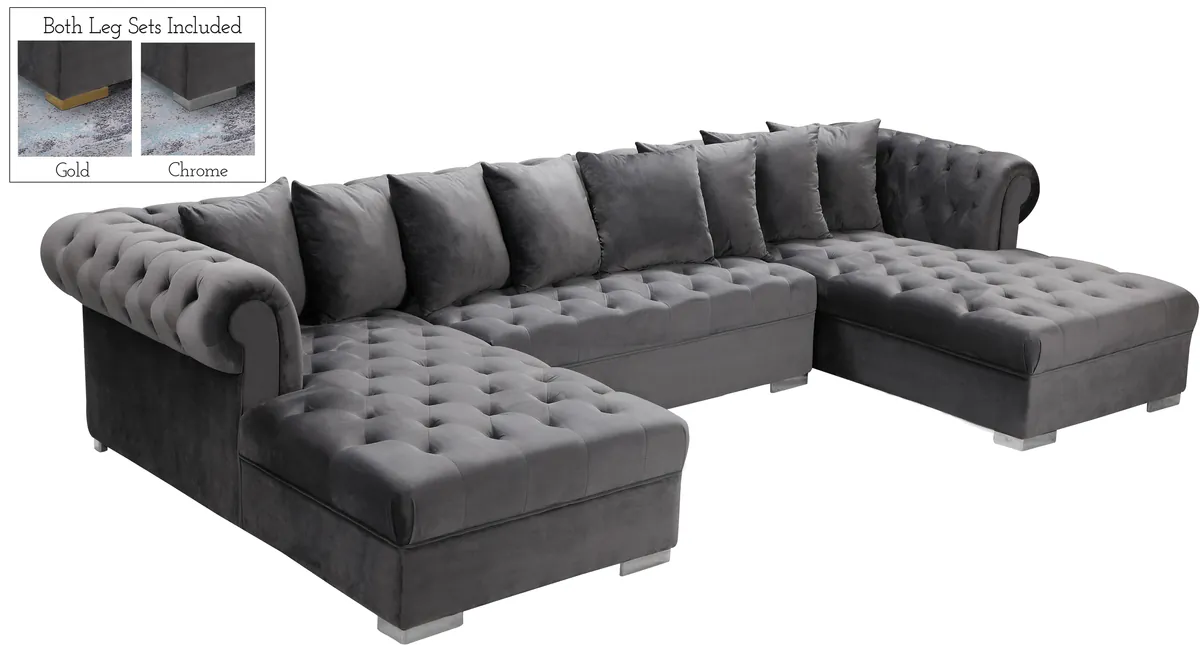 Presley - 3 Piece Sectional - Gray - View 2