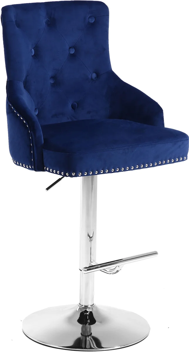 Claude - Adjustable Stool Swivel - Navy - Fabric