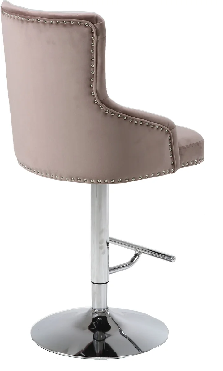 Claude - Adjustable Stool Swivel - Pink - Fabric - View 2