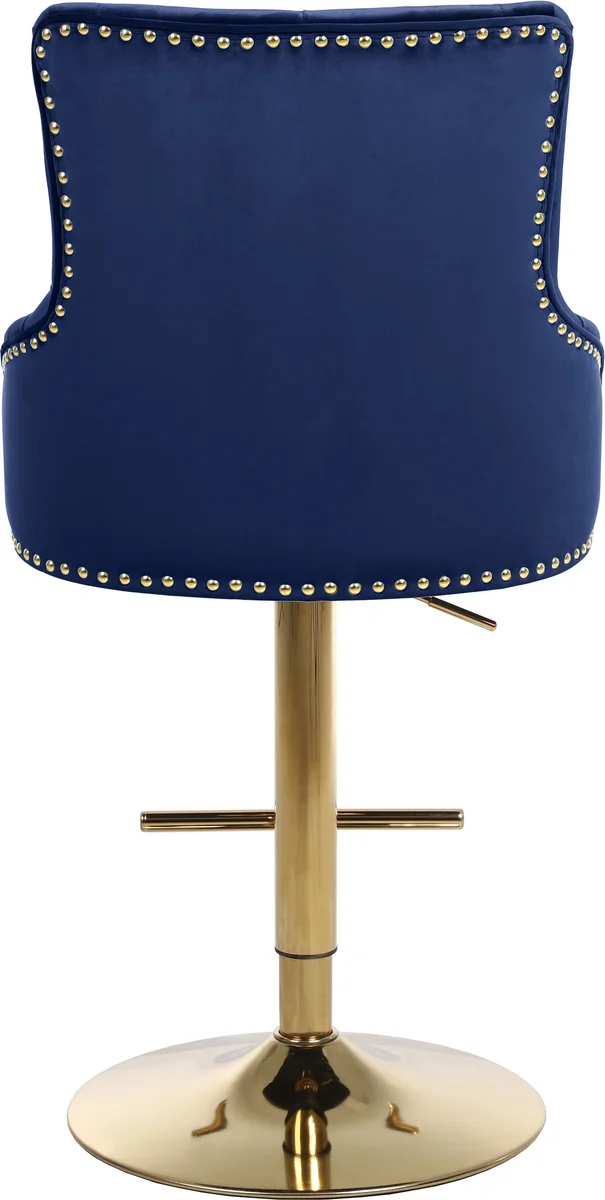 Claude - Adjustable Stool Gold Swivel - Navy - View 2