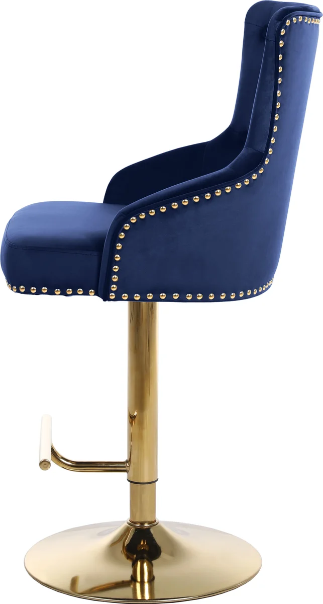 Claude - Adjustable Stool Gold Swivel - Navy