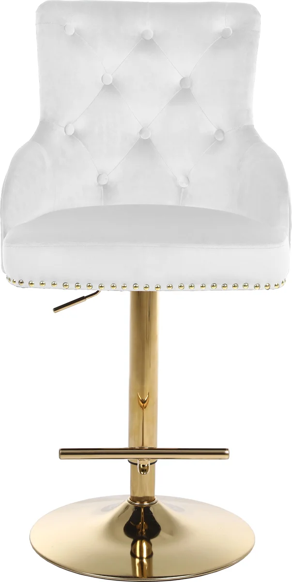 Claude - Adjustable Stool - White - Fabric