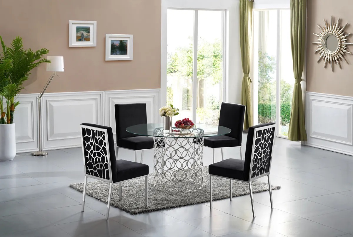 Opal - Dining Table - Pearl Silver - Glass - View 2