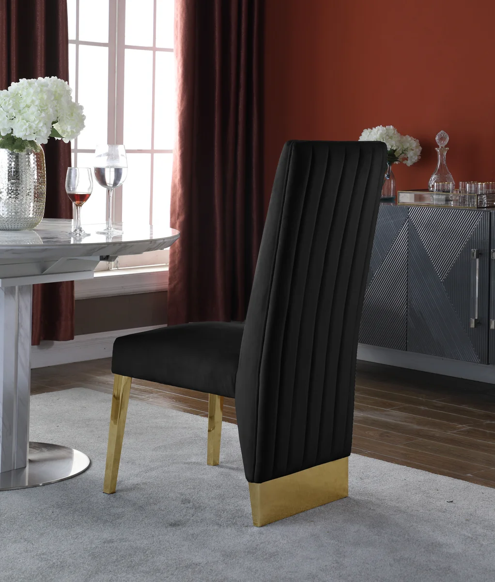 Porsha - Dining Chair (Set of 2) - Black - Fabric