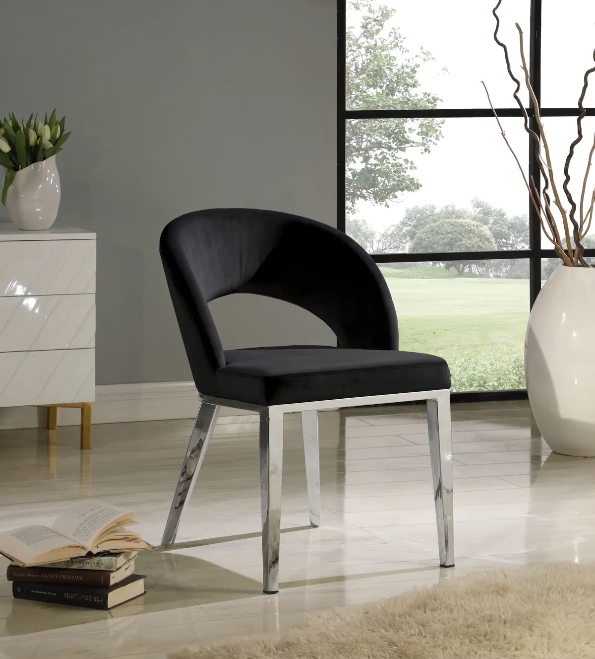 Roberto - Dining Chair - Black - Fabric