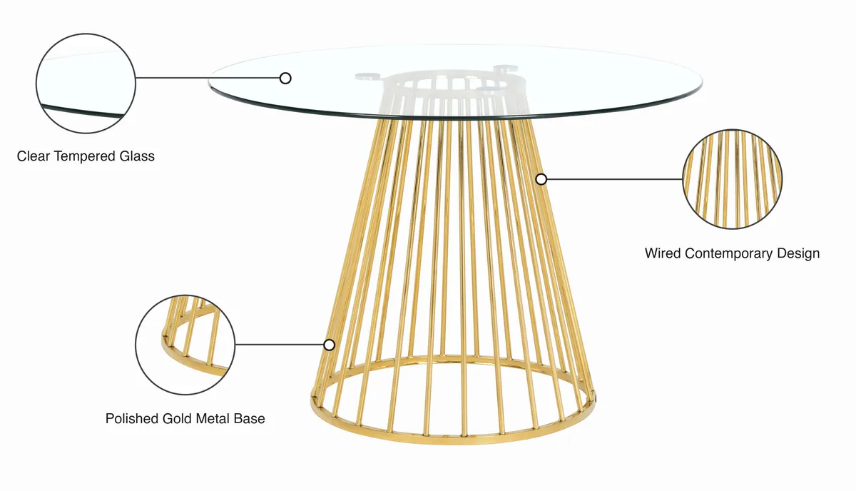 Gio - Dining Table - Gold - Metal