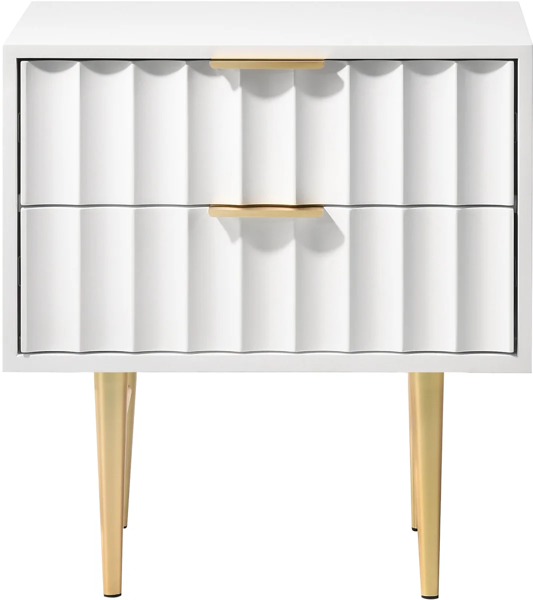Modernist - Night Stand - White & Gold