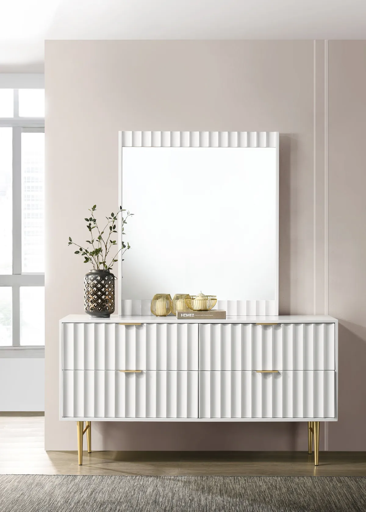 Modernist - Dresser - White & Gold - View 2