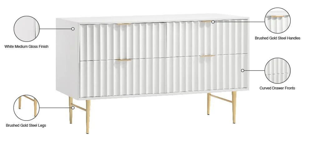 Modernist - Dresser - White & Gold