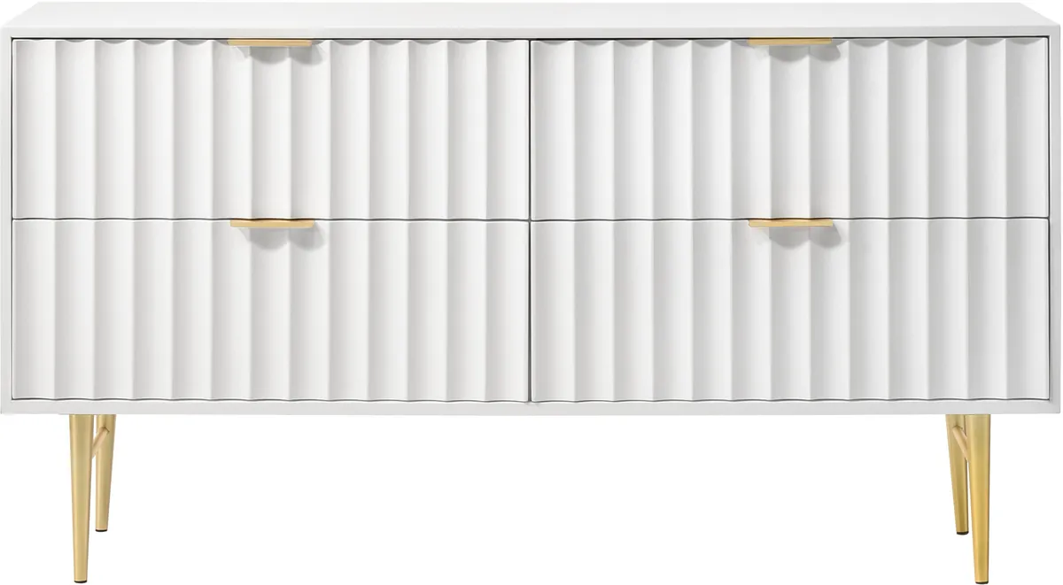 Modernist - Dresser - White & Gold