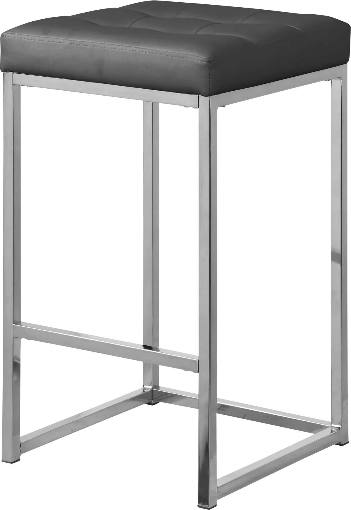 Nicola - Stool (Set of 2) - Gray - Faux Leather - View 2