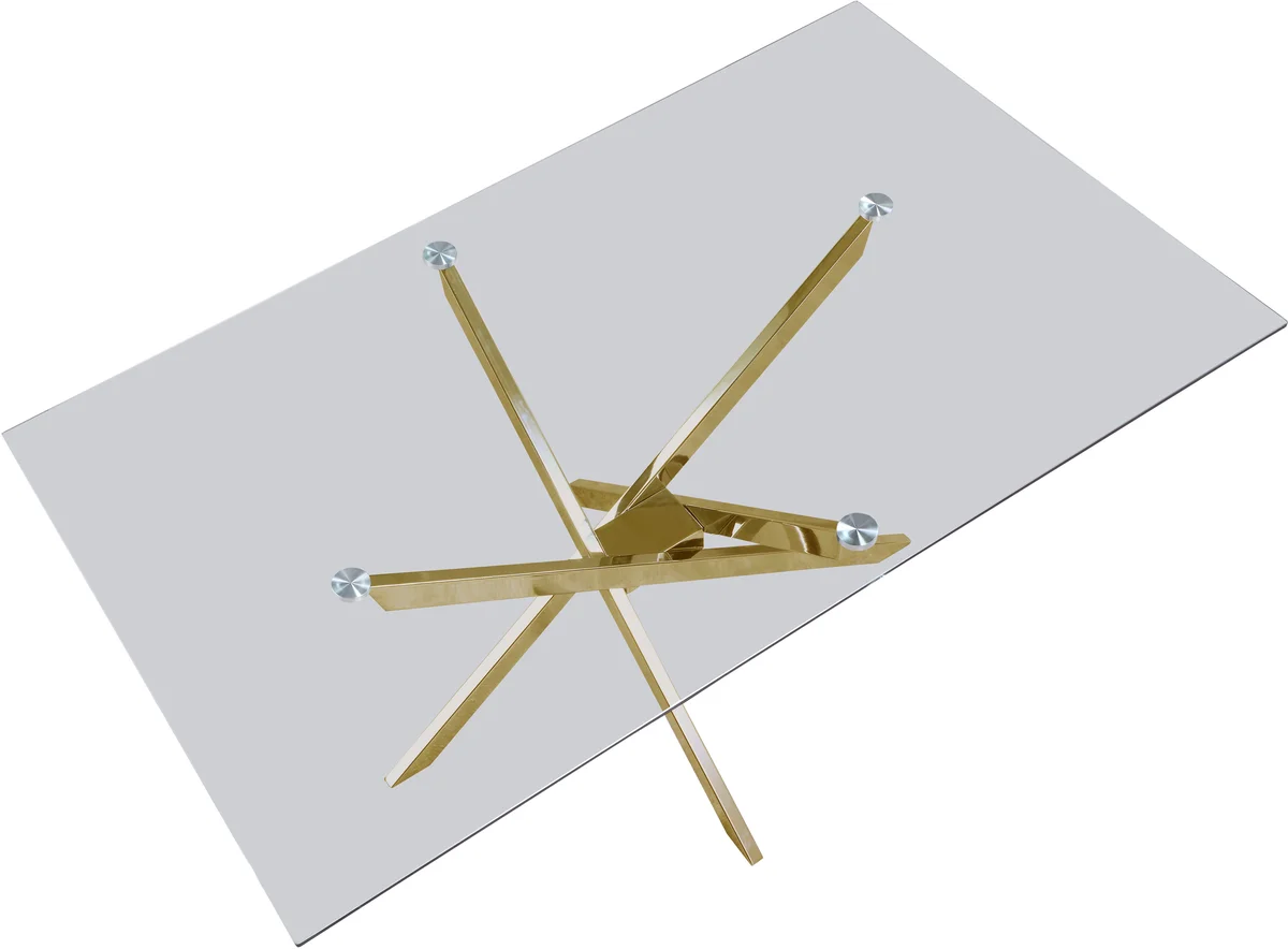 Xander - Dining Table - Fabric - Gold