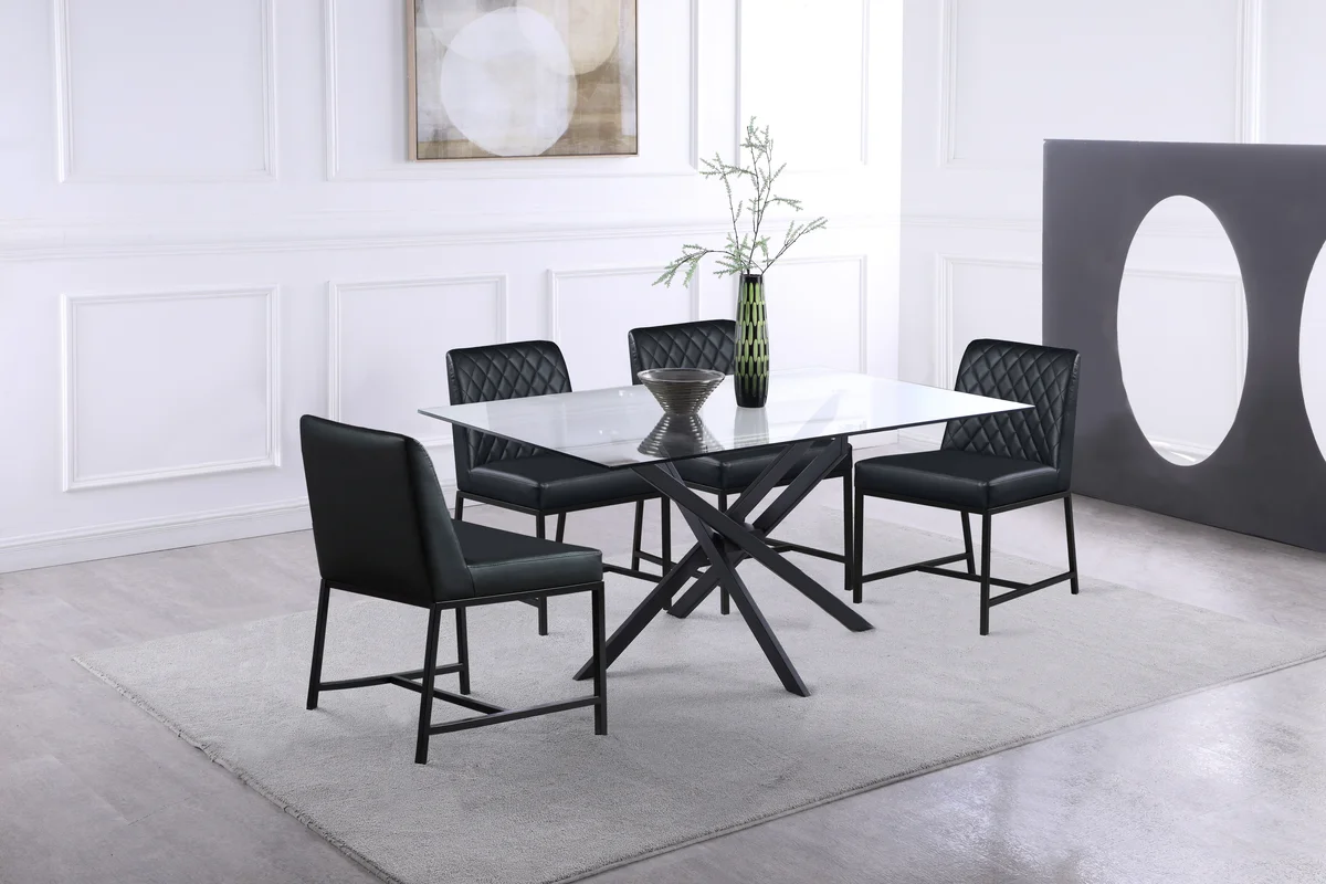 Xander - Dining Table - Matte Black - Metal