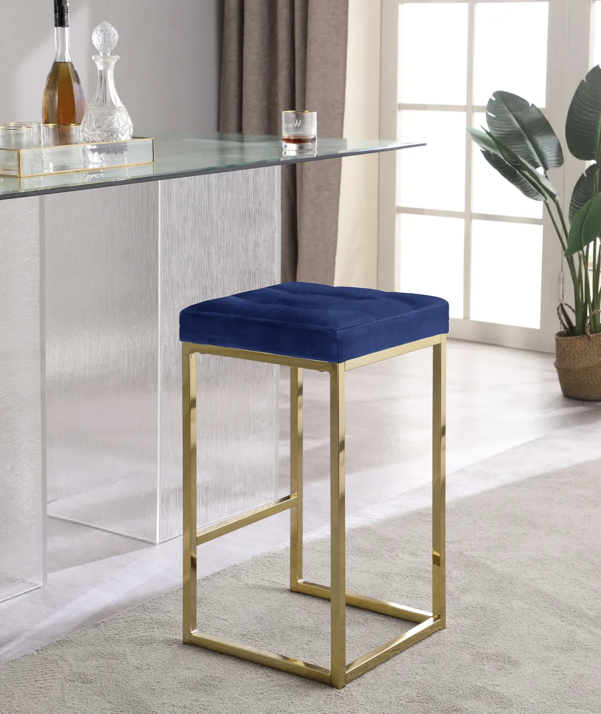 Nicola - Stool (Set of 2) - Navy