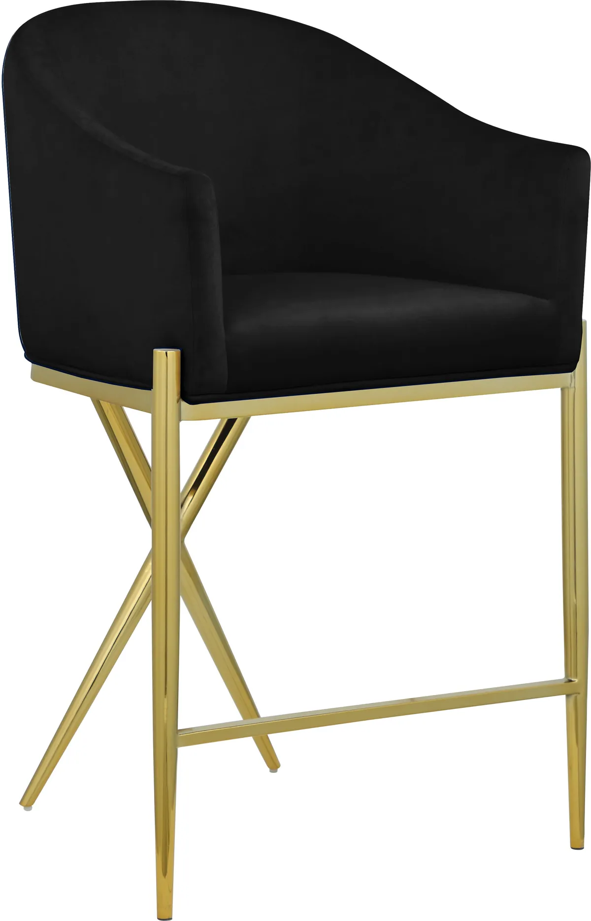 Xavier - Counter Stool - Black - Fabric