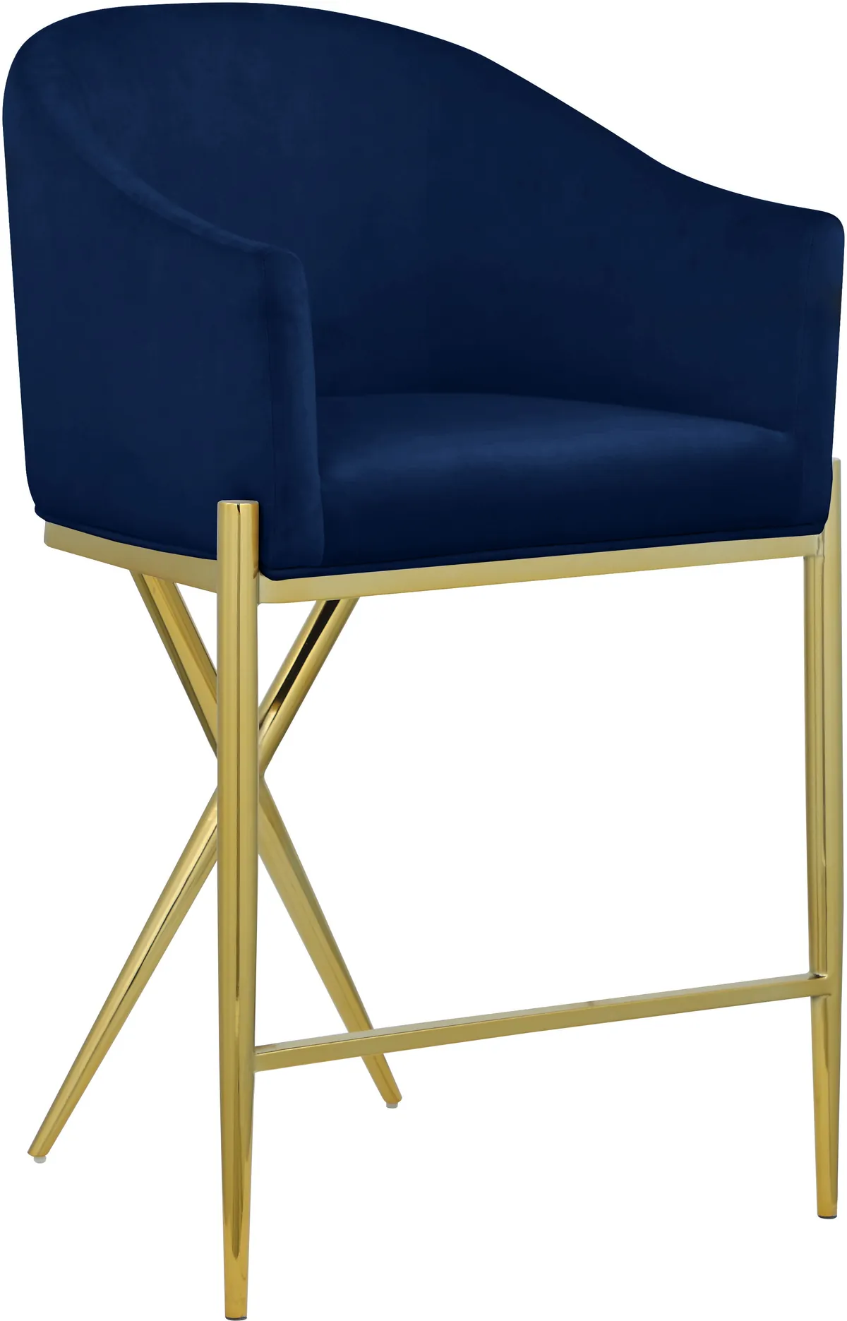 Xavier - Counter Stool - Navy - Fabric