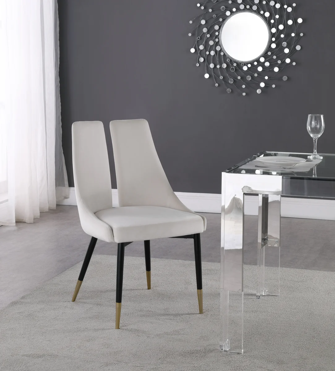 Sleek - Dining Chair (Set of 2) - Cream - View 2