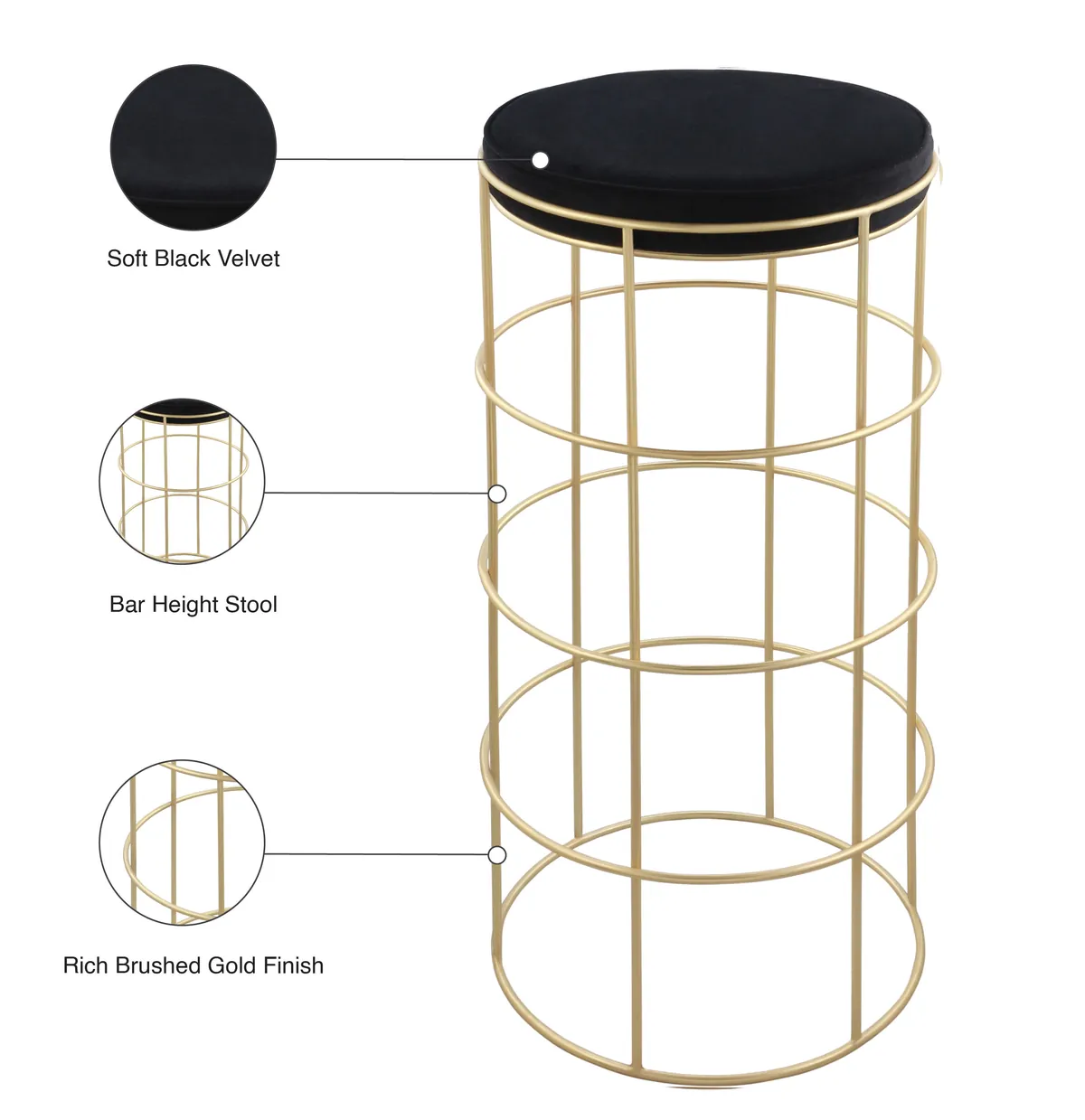 Rebar - Bar Stool - Black