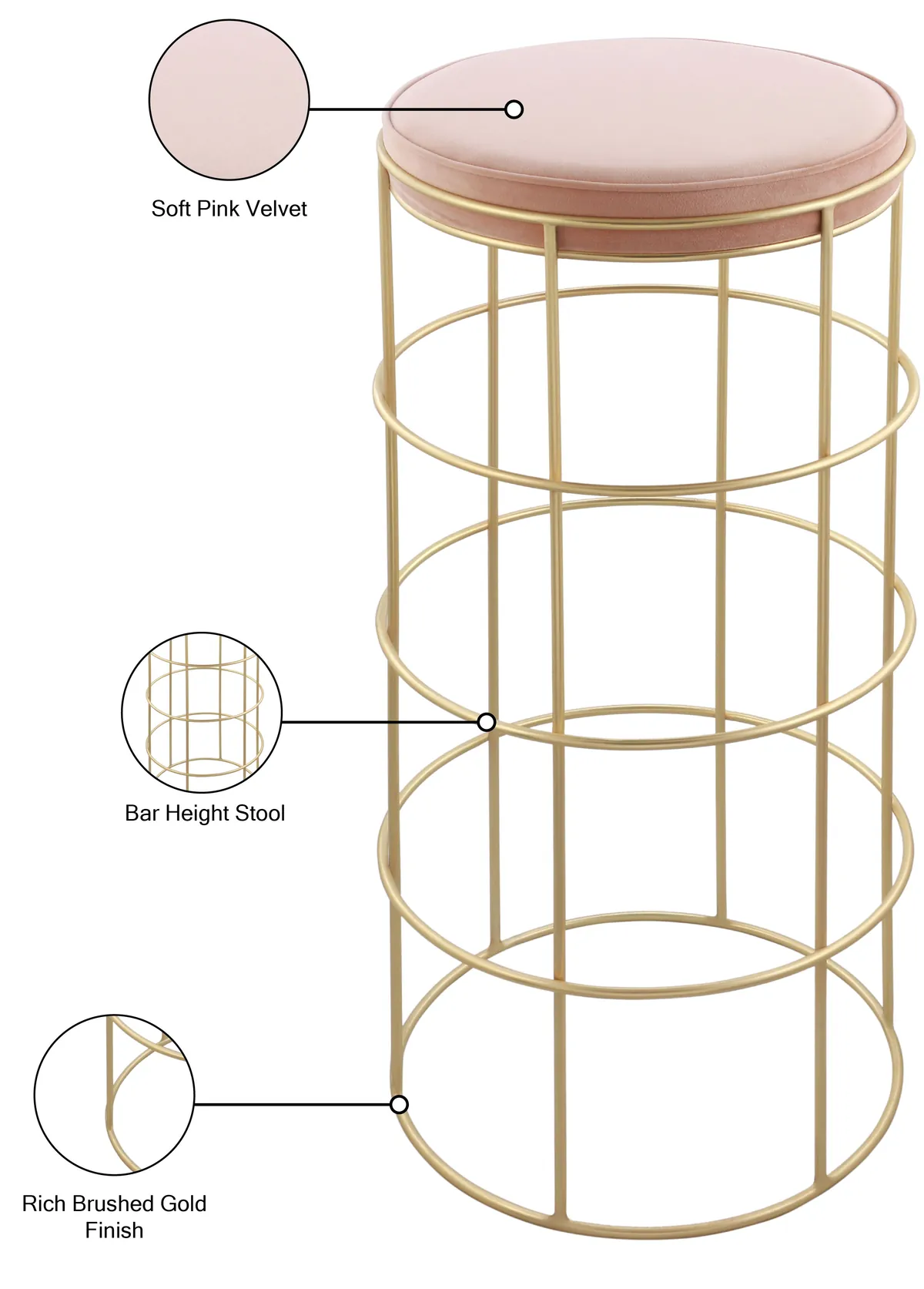 Rebar - Bar Stool - Pink