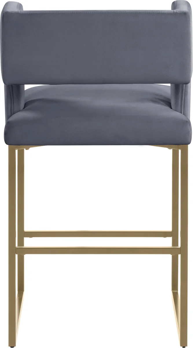 Caleb - Counter Stool (Set of 2) - Gray - Fabric