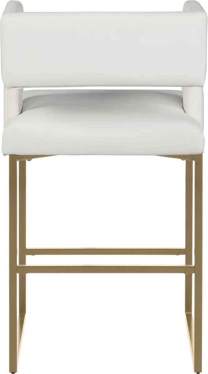 Caleb - Counter Stool (Set of 2) - White - Faux Leather