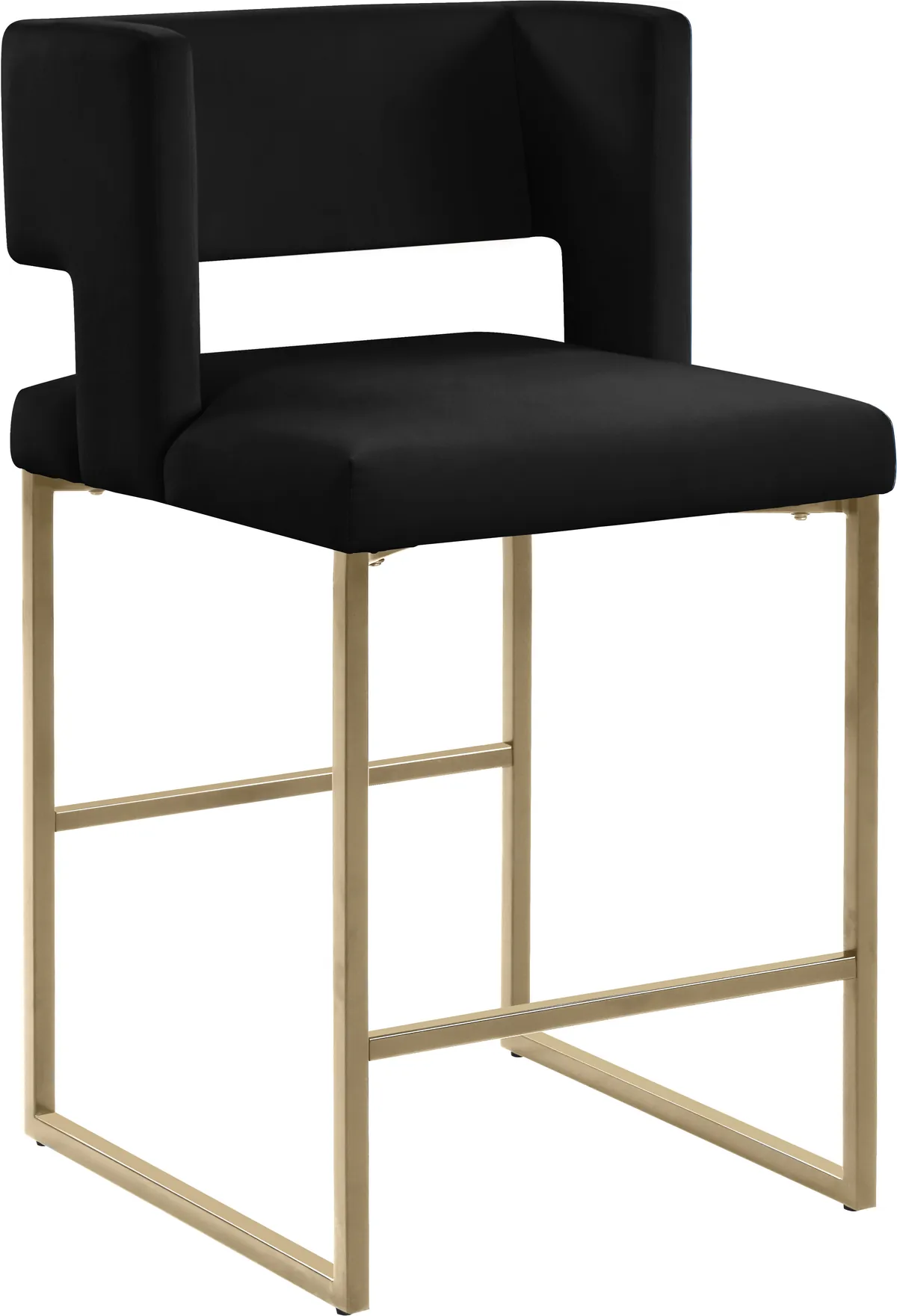 Caleb - Counter Stool (Set of 2) - Black - Fabric