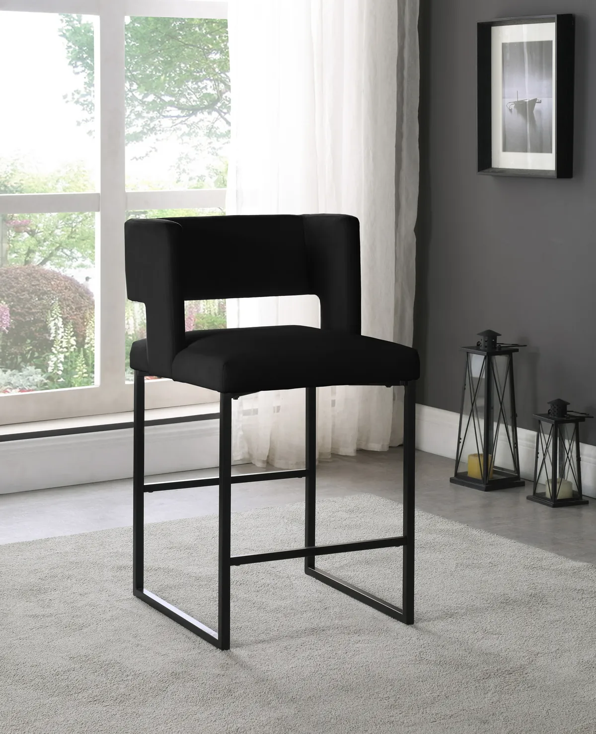 Caleb - Counter Stool (Set of 2) - Black