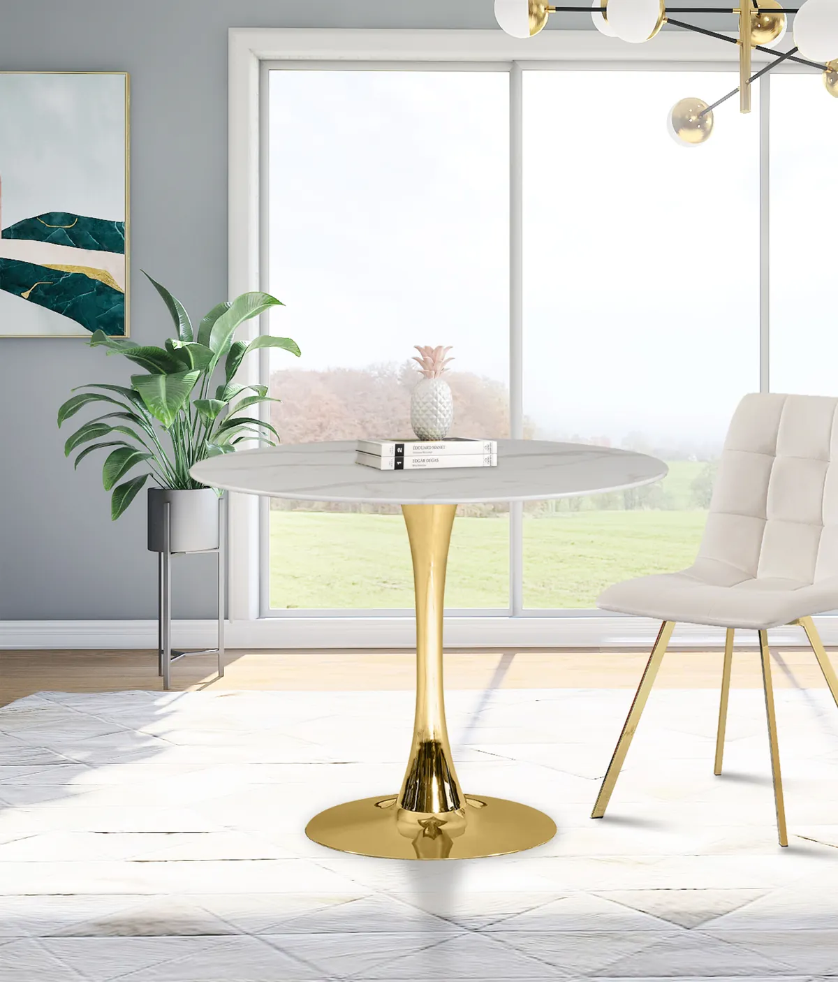 Tulip - 36" Dining Table - Gold