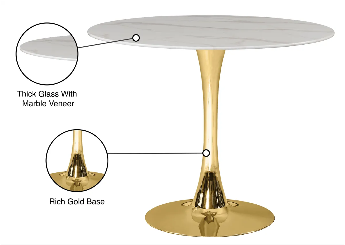 Tulip - 36" Dining Table - Gold