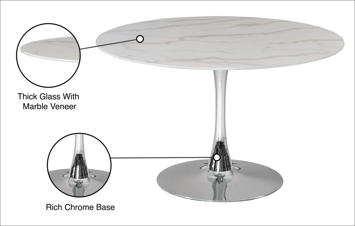 Tulip - 48" Dining Table - Chrome