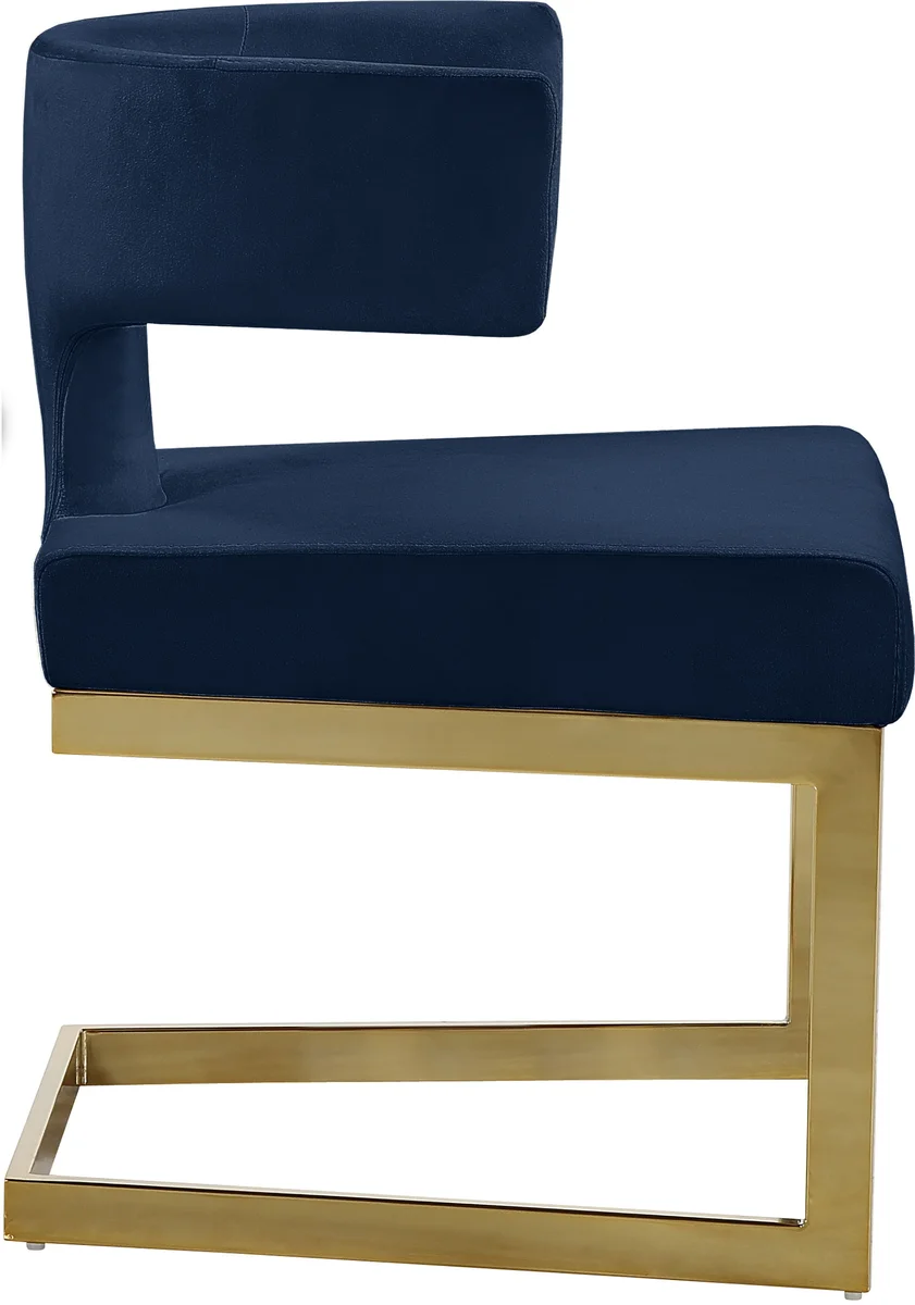 Alexandra - Dining Chair - Navy - Fabric