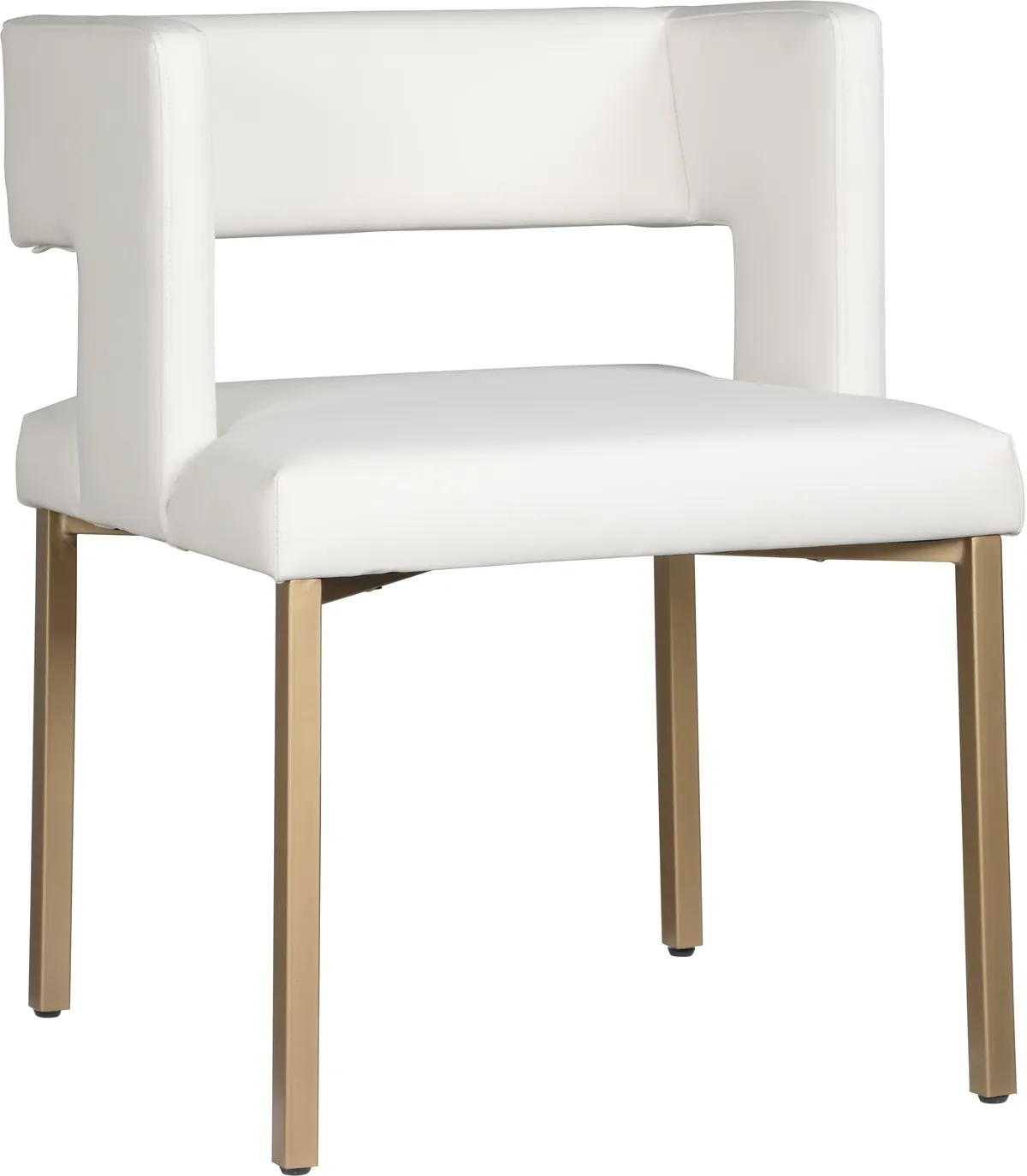 Caleb - Dining Chair (Set of 2) - White - Faux Leather