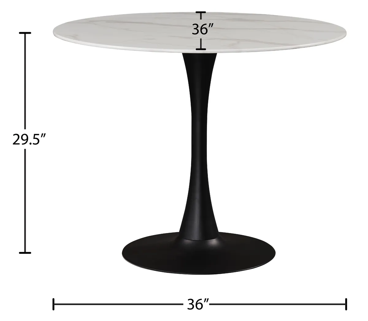 Tulip - 36" Dining Table - Black / White