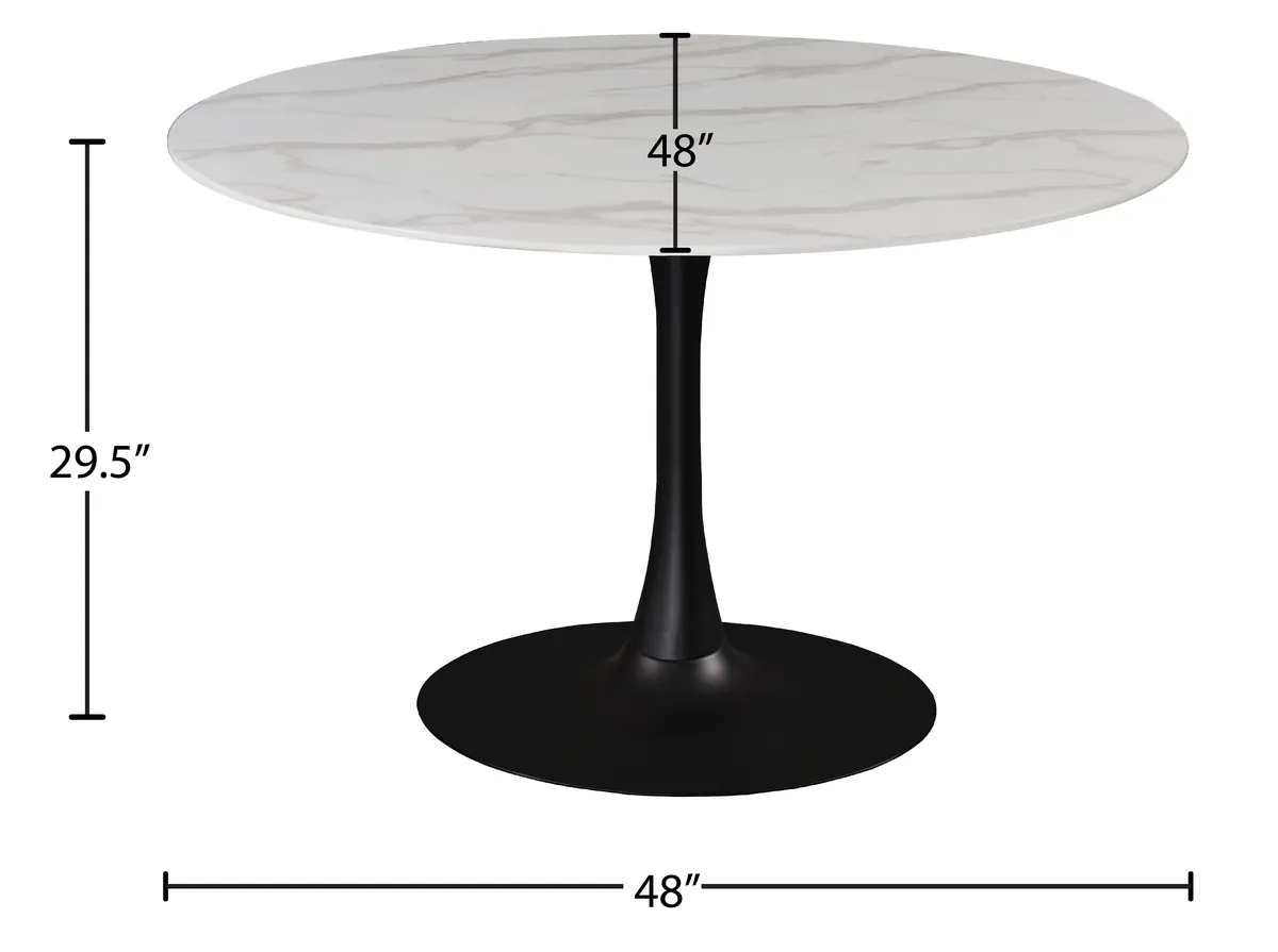 Tulip - 48" Dining Table - Black / White