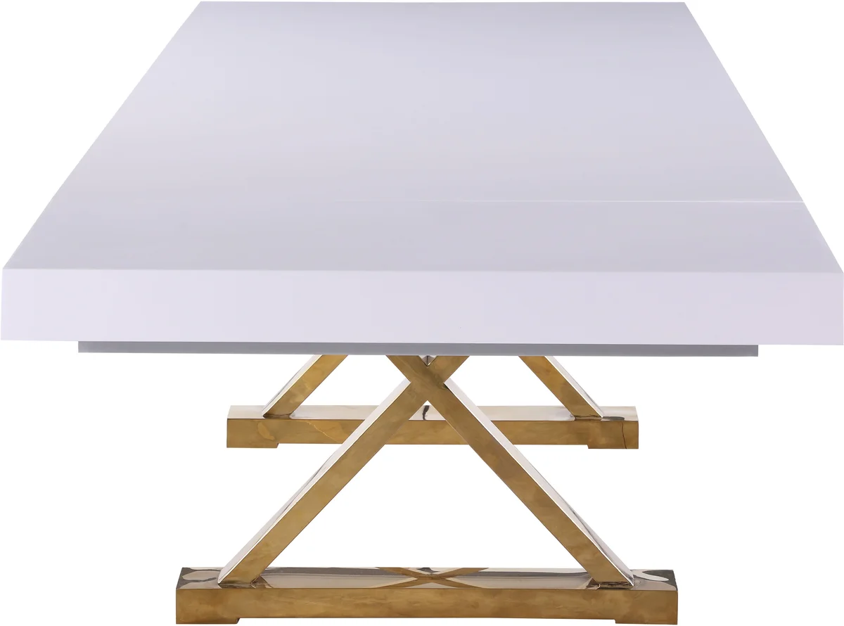 Excel - Extendable Dining Table - White - Steel