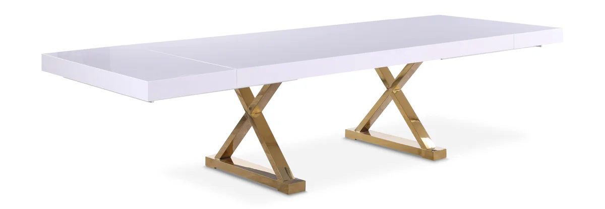 Excel - Extendable Dining Table - White - Steel
