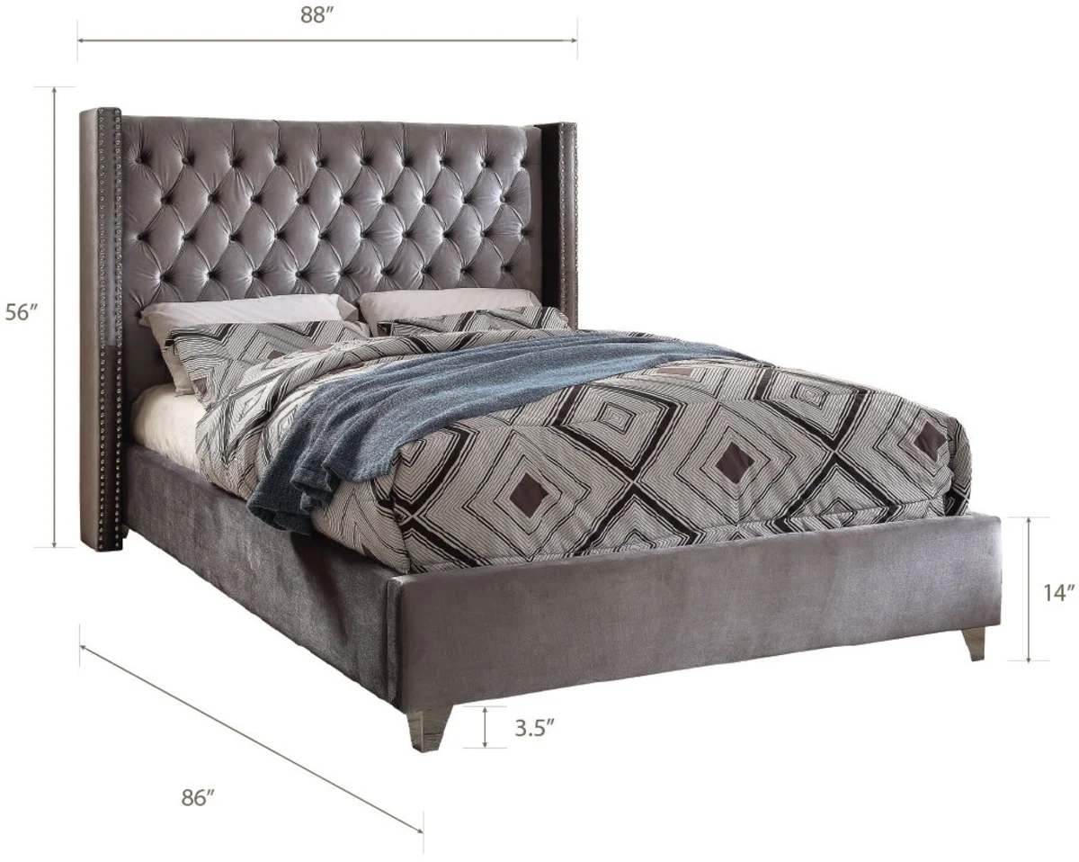 Aiden - King Bed - Gray